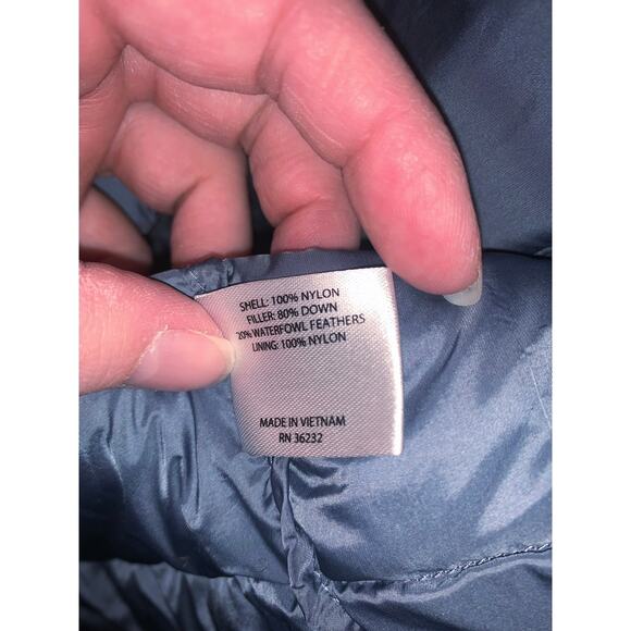 Martha Stewart Dusty Blue Down Insulated Zip Puffer Vest Short Sleeve Jacket M - Picture 4 of 8